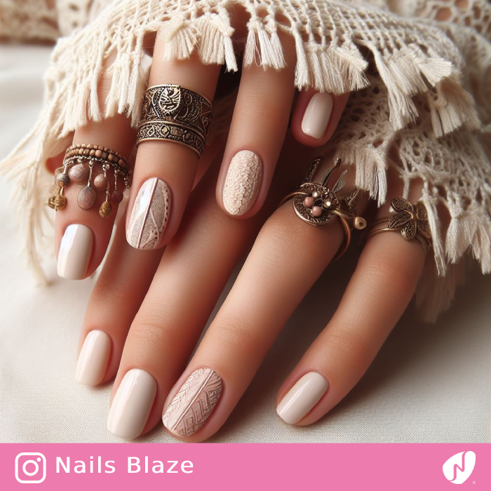 Bohemain Wedding Nail Design | Wedding-NB-D9